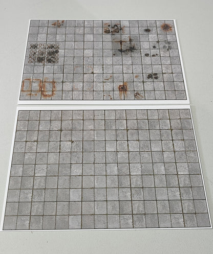2er Set Dekorbögen stark gealterter Betonplattenboden für Gewerbegelände in Spur N