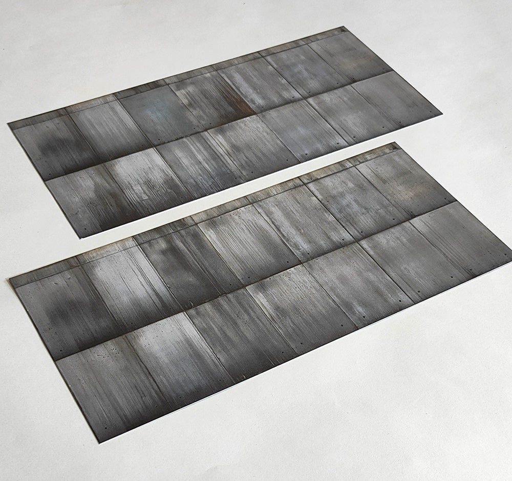 Dekorbögen moderne Betonwand 2er Set Spur H0 13,8cm x 29,7cm | DB00000054