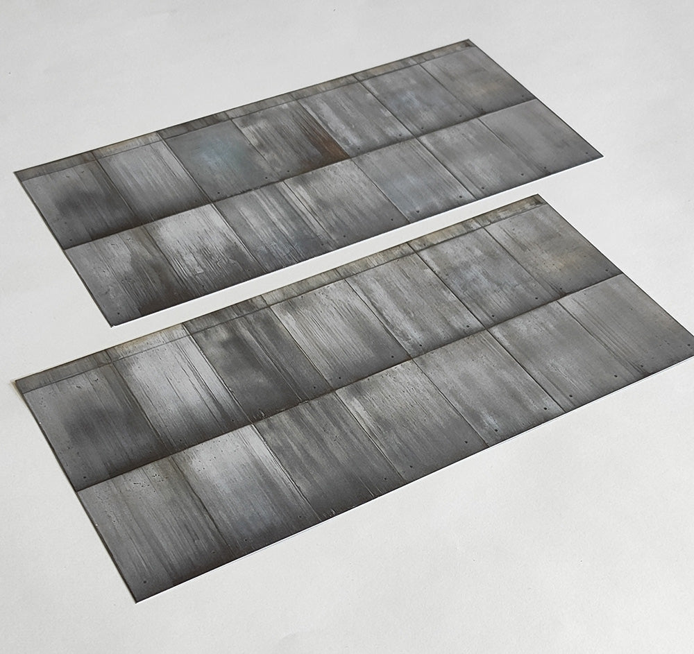 Dekorbögen moderne Betonwand 2er Set Spur H0 13,8cm x 29,7cm | DB00000054