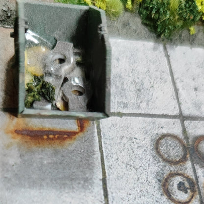 2er Set Dekorbögen Betonplattenboden quadratische Platten Spur H0