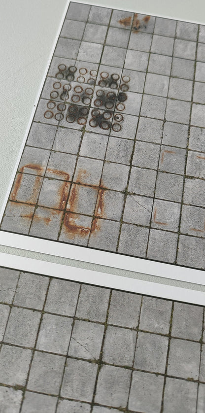 2er Set Dekorbögen stark gealterter Betonplattenboden für Gewerbegelände in Spur N