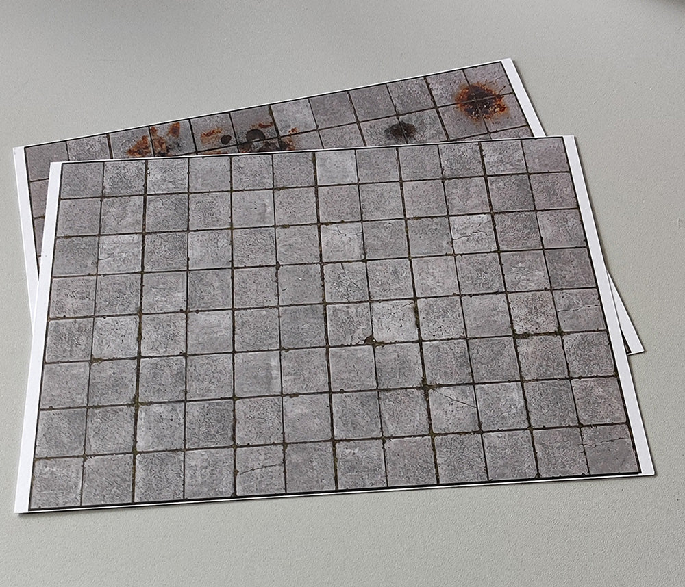 2er Set Dekorbögen Betonplattenboden quadratische Platten Spur H0 | DB00000069