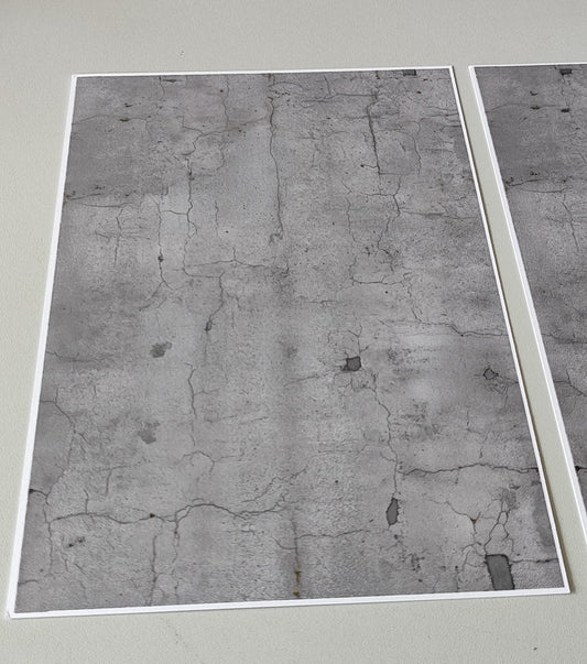 2-piece set of decorative sheets for light asphalt with cracks and patches in H0 gauge
