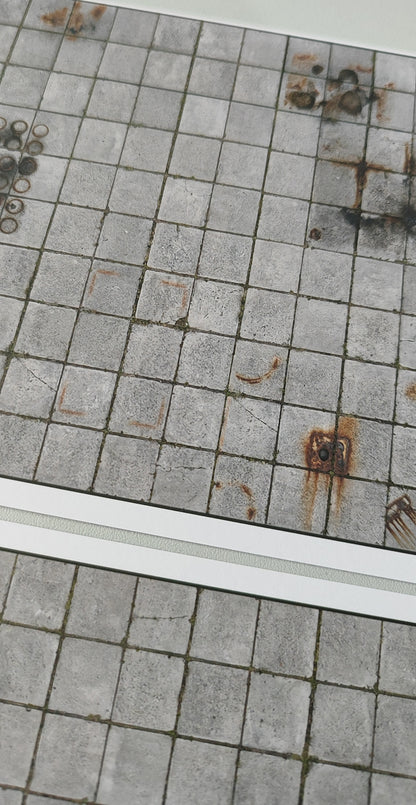 2er Set Dekorbögen stark gealterter Betonplattenboden für Gewerbegelände in Spur N