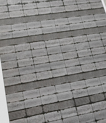 2er Set Dekorbögen Betonplattenweg ehemalige DDR in Spur H0