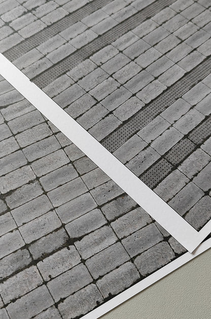 2er Set Dekorbögen Betonplattenweg ehemalige DDR in Spur H0