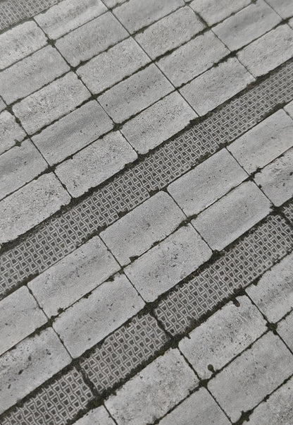 2er Set Dekorbögen Betonplattenweg ehemalige DDR in Spur H0