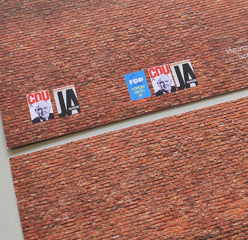2er Set Dekorbögen Ziegelwand Epoche 3 Set 1 in Spur H0 | DB00000065