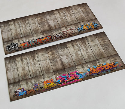 Dekorbögen gealterte Betonwand mit Graffiti Set 1 Spur H0 13,8cm x 29,7cm
