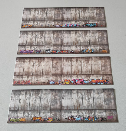 Dekorbögen Betonwand mit und ohne Graffitis Spur N für Rampen und Wände