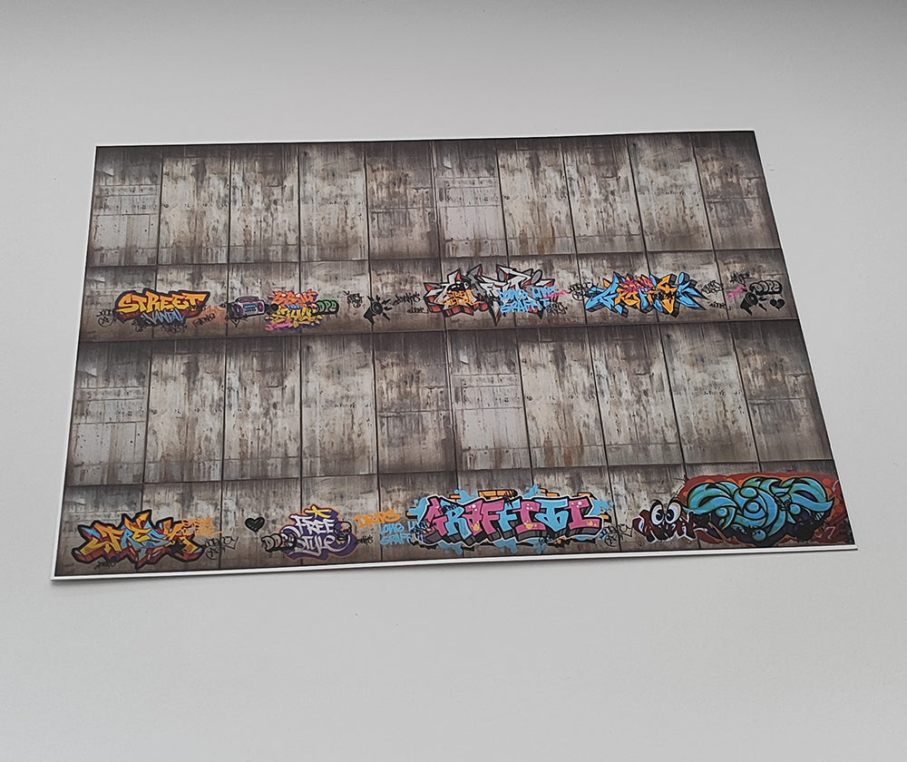 Dekorbögen Betonwand mit Graffitis Spur H0 für Rampen und Wände | DB00000060