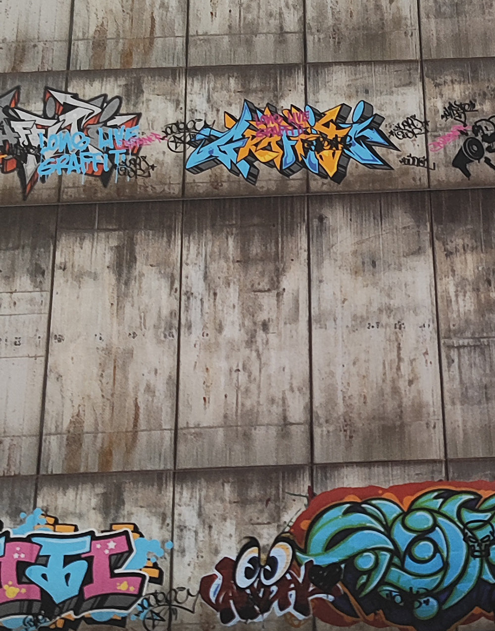 Dekorbögen Betonwand mit Graffitis Spur H0 für Rampen und Wände | DB00000060