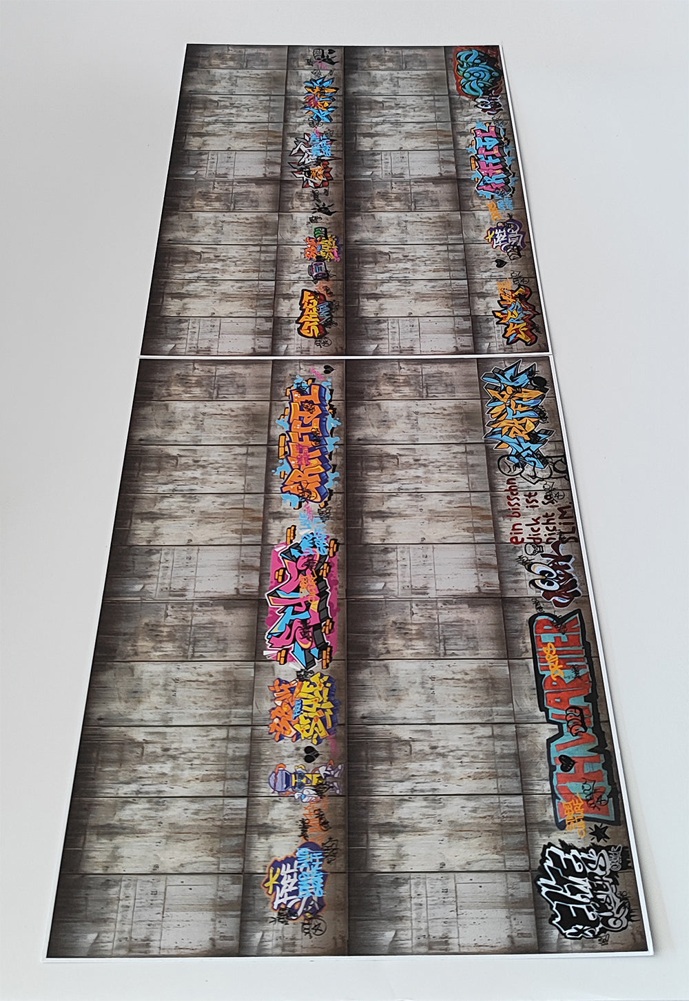Dekorbögen Betonwand mit Graffitis Spur H0 für Rampen und Wände | DB00000060