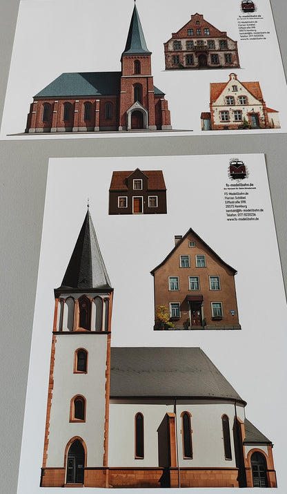 Scenarium Dioramabox inkl. Landschaftszubehör und Hintergründen Spurweite H0
