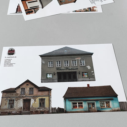 Scenarium Dioramabox inkl. Landschaftszubehör und Hintergründen Spurweite H0