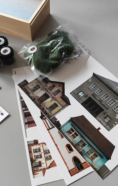 Scenarium Dioramabox inkl. Landschaftszubehör und Hintergründen Spurweite H0