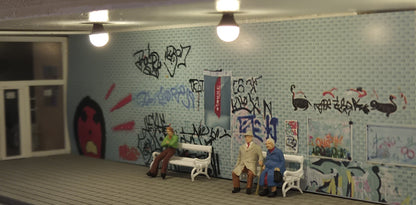 Dekorbögen Fliesenwand Spur H0 für Unterführungen und Bahnhöfe