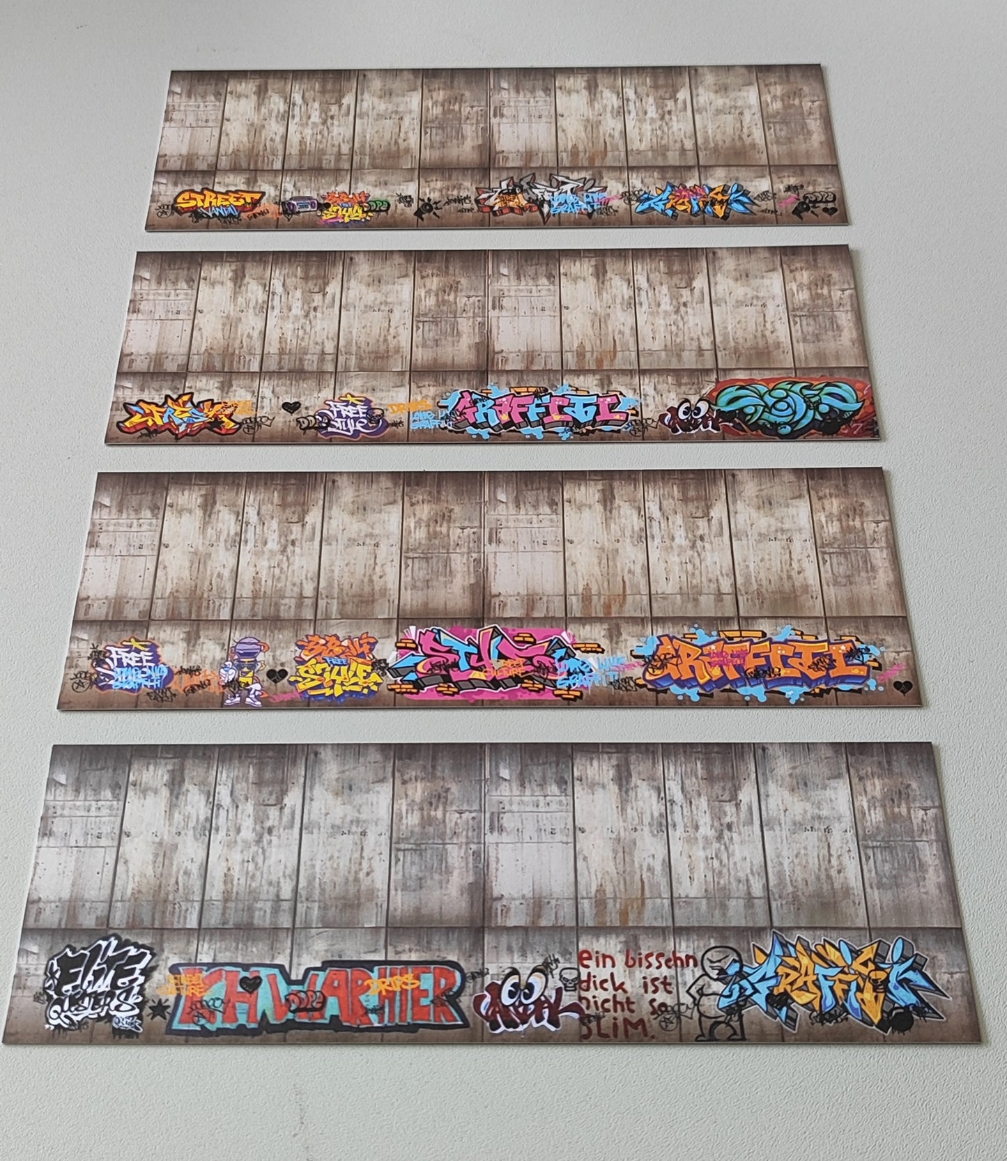 Dekorbögen Betonwand mit und ohne Graffitis Spur TT für Rampen und Wände | DB00000064