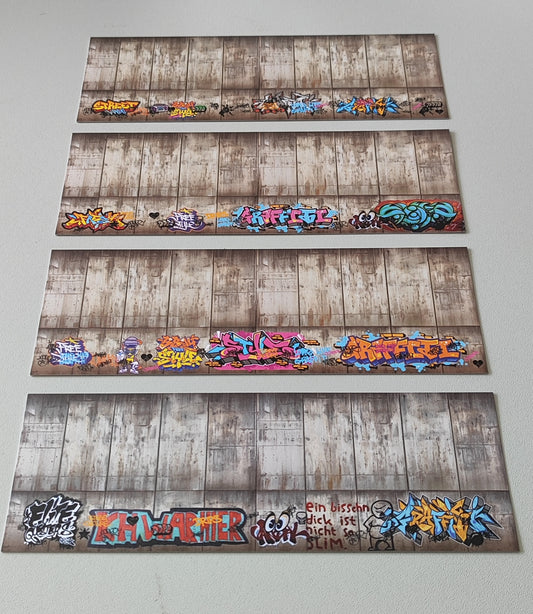 Dekorbögen Betonwand mit und ohne Graffitis Spur TT für Rampen und Wände | DB00000064