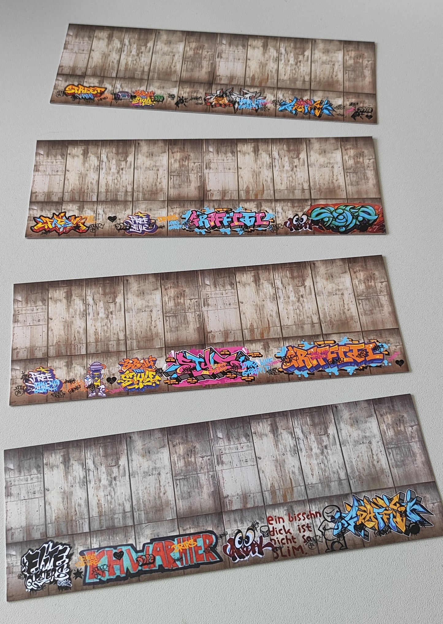 Dekorbögen Betonwand mit und ohne Graffitis Spur TT für Rampen und Wände | DB00000064