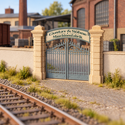 Factory Gate for Plastered Walls for Industrial Sites or Engine Sheds, H0 Scale