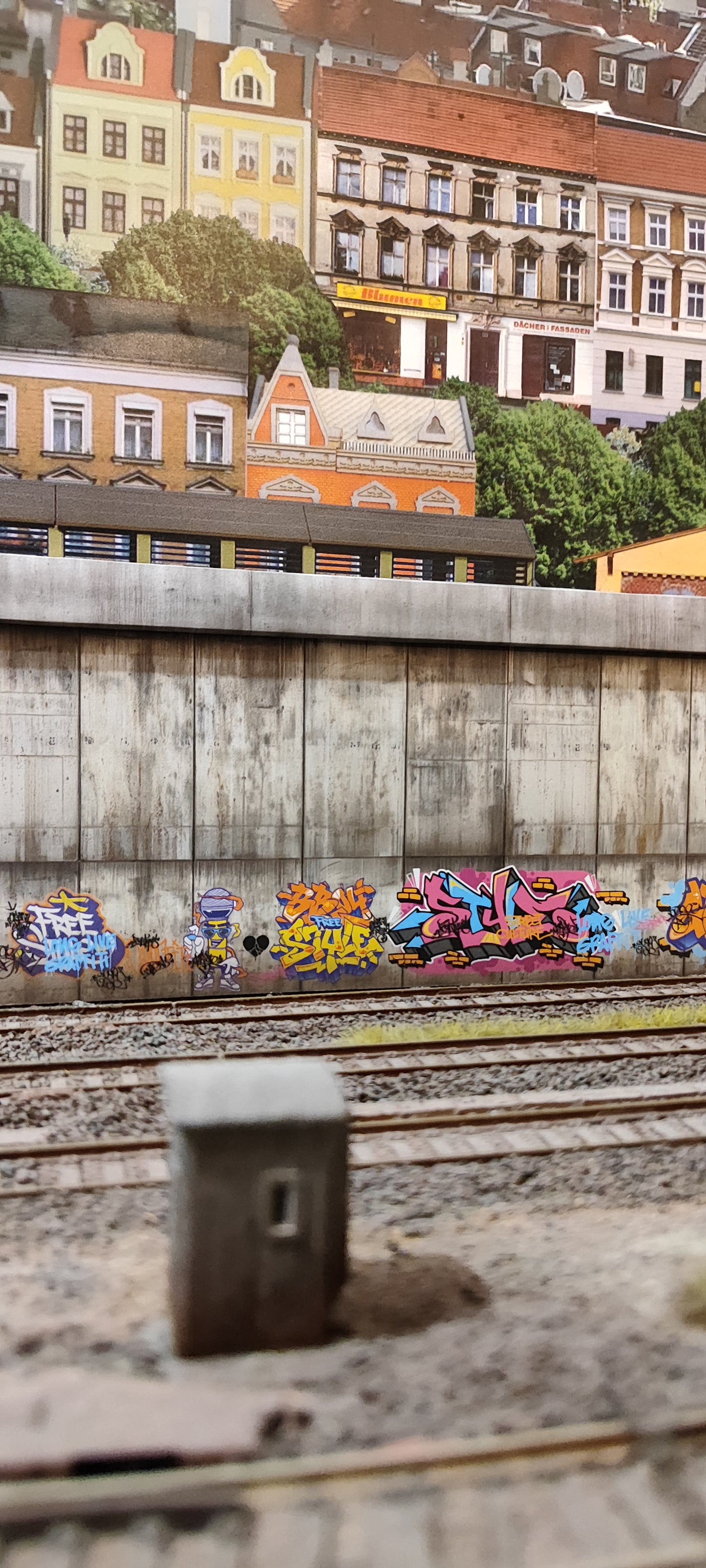 Dekorbögen Betonwand mit und ohne Graffitis Spur TT für Rampen und Wände | DB00000064