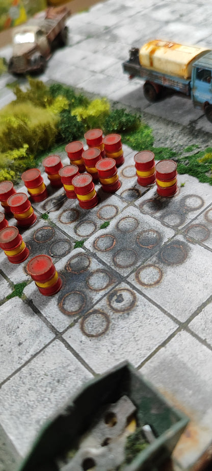 2er Set Dekorbögen Betonplattenboden quadratische Platten Spur H0