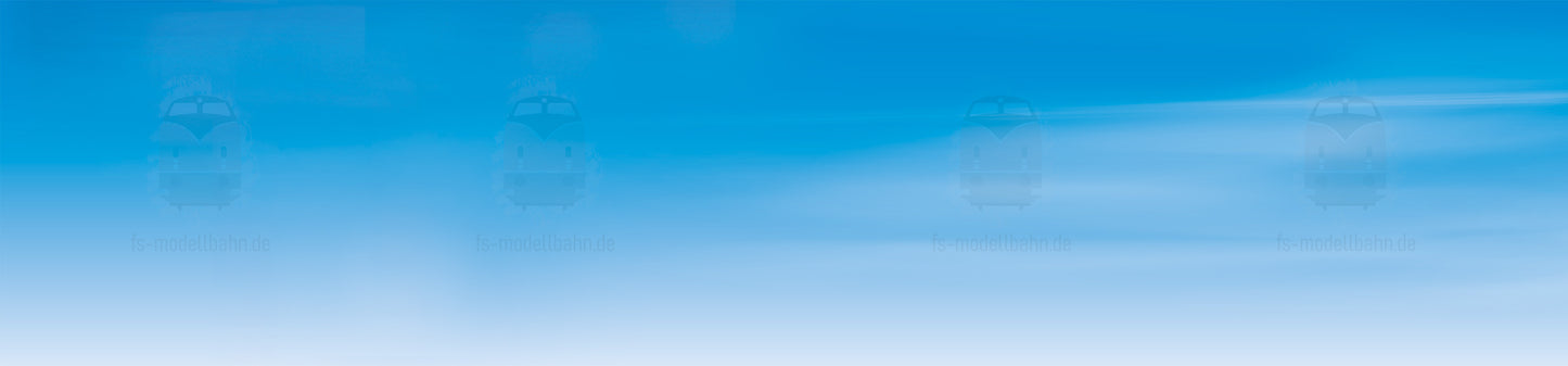 Modellbahnhintergrund blauer Himmel mit Kondensstreifen und Jets sowie Nebel Spur H0