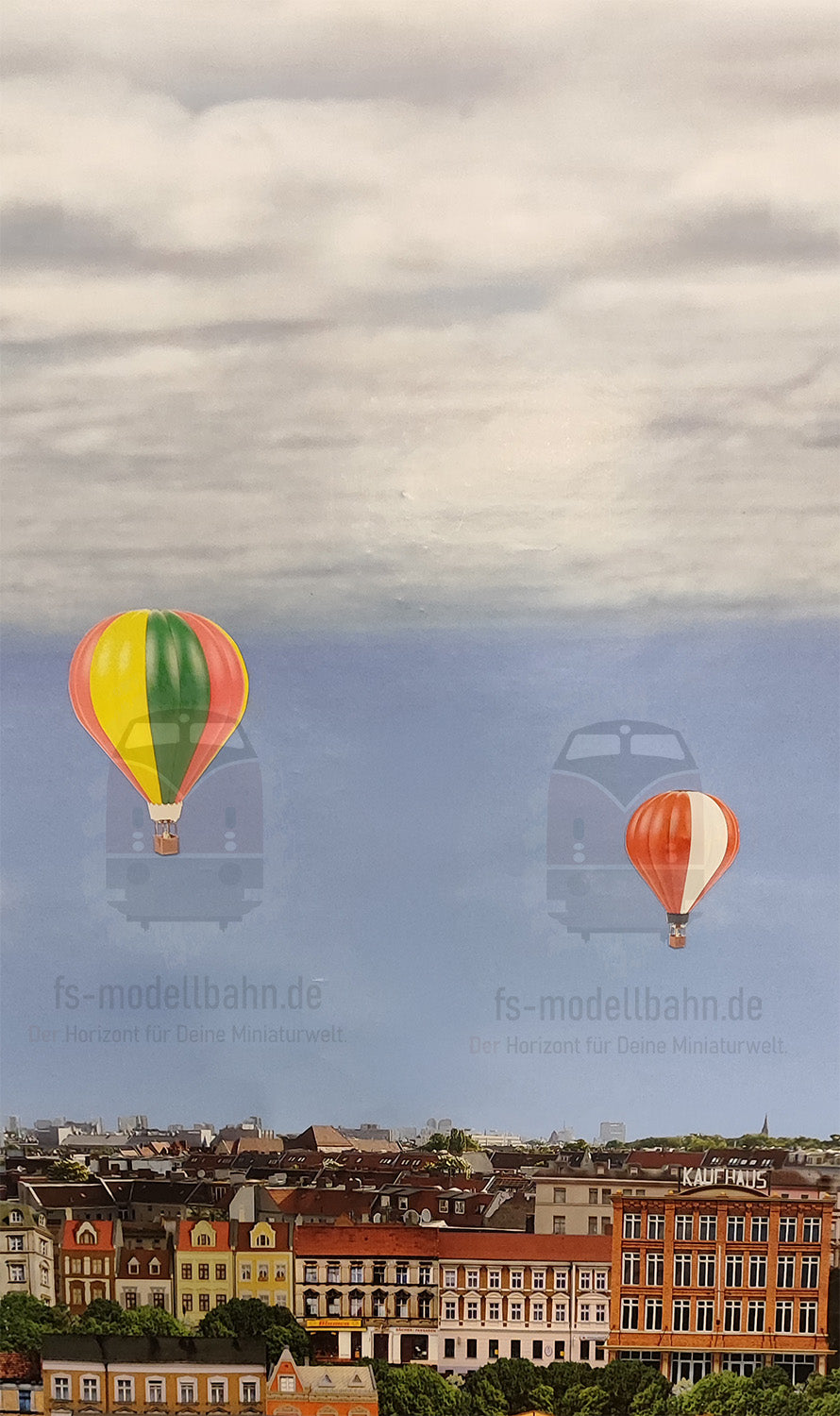 Heißluftballons als Ergänzung zu jedem Modellbahnhintergrund Spur H0 1zu87| KM00000101