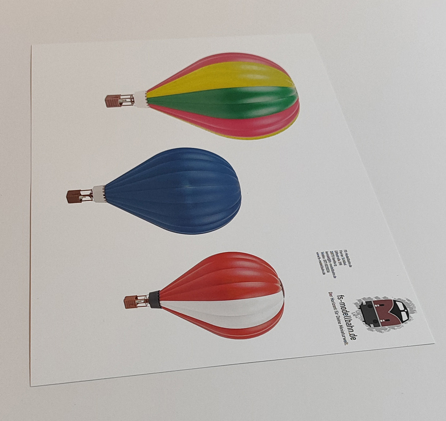 Heißluftballons als Ergänzung zu jedem Modellbahnhintergrund Spur H0 1zu87| KM00000101