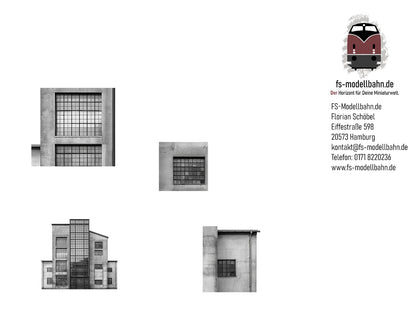 Model Railway Background Grey Industrial Building H0 Scale 1:87 for Download