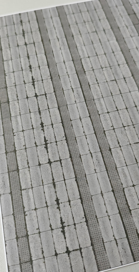 2-Piece Set Decorative Sheets Concrete Slab Path GDR and Agriculture in N Gauge