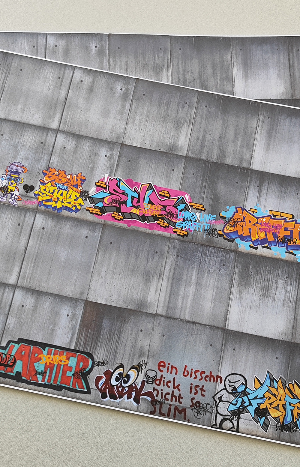 Dekorbögen moderne Betonwand mit Graffiti Spur H0 für Rampen und Wände | DB00000055